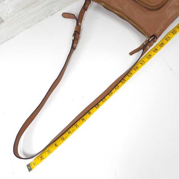 KATE SPADE NEW YORK TAN BROWN PEBBLED LEATHER SMALL CROSSBODY BAG ZIPPER ❗AS-IS❗ - Picture 15 of 16